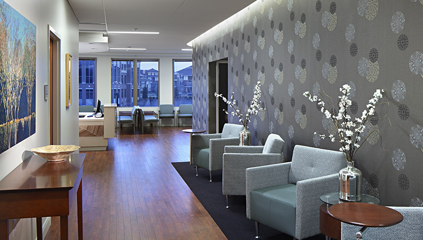 Photo of lobby at UNC Fertility